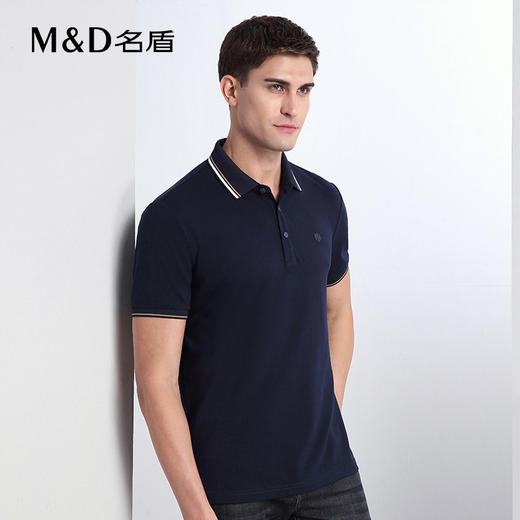 【菁英同款】名盾男士短袖Polo衫春夏桑蚕丝舒适翻领短袖t恤22588 商品图3
