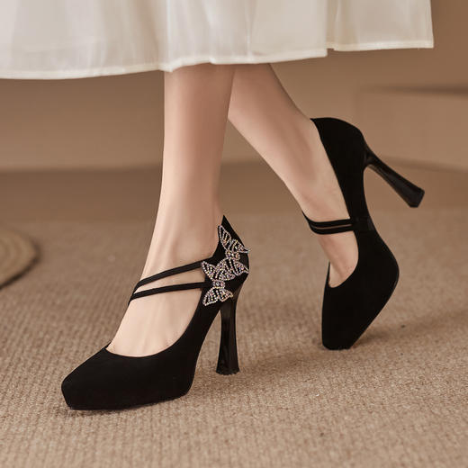 优雅百搭，重工打造防水台简约时尚单鞋JH305 商品图8