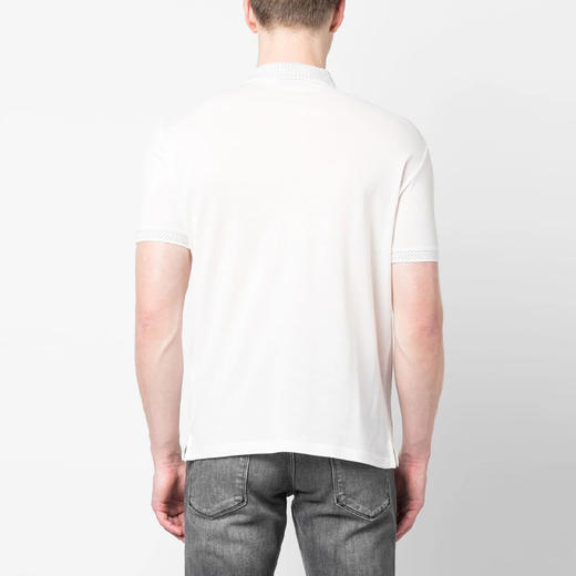 EMPORIO ARMANI 阿玛尼 男士棉质刺绣徽标短袖polo衫 白色 3R1F75 1JTKZ 0101 商品图2