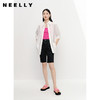 NEELLY纳俪商场同款白色衬衫女五分袖心机露背大蝴蝶结纯棉上衣夏N23042B01048 商品缩略图1