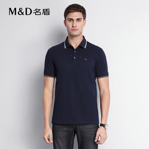 【菁英同款】名盾男士短袖Polo衫春夏桑蚕丝舒适翻领短袖t恤22588 商品图2