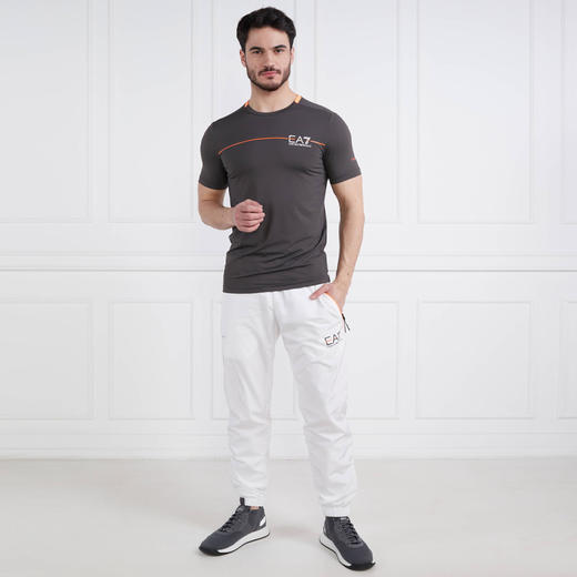 EMPORIO ARMANI EA7 阿玛尼 男士字母徽标印花圆领短袖T恤 深棕色 3RPT30 PJEMZ 1997 商品图3