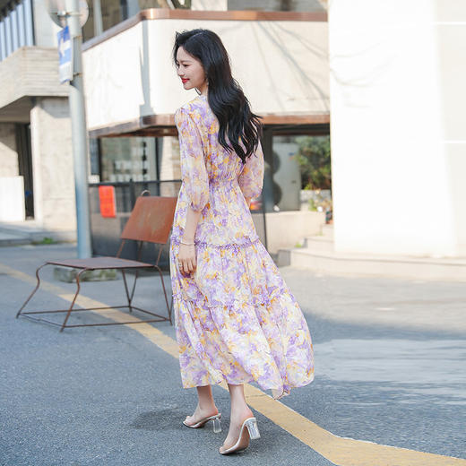 新款田园风碎花连衣裙，小众设计感修身显瘦气质仙女裙HR-WQ23269 商品图2