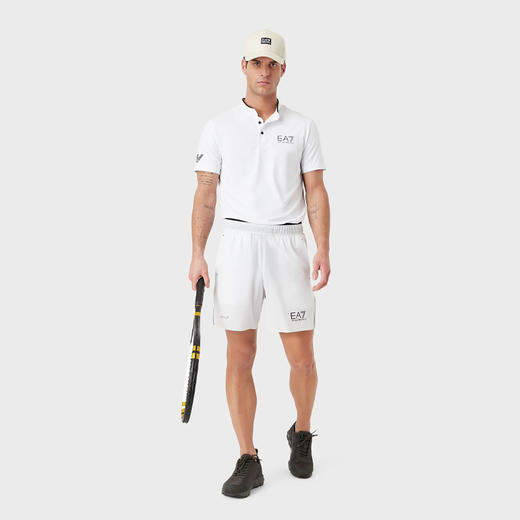 EMPORIO ARMANI EA7 阿玛尼 男士字母徽标印花短袖polo衫 白色 8NPT21 PJEMZ 1100 商品图3