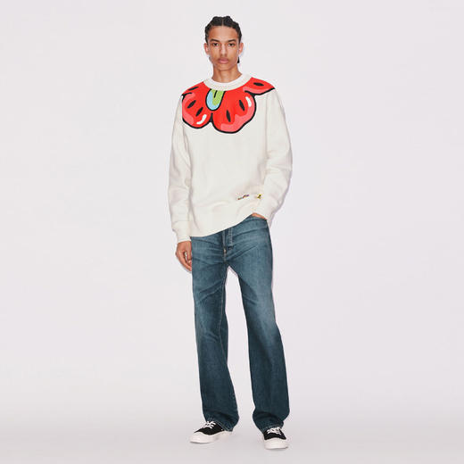 KENZO 高田贤三 男士棉质花朵徽标印花长袖卫衣 白色 FD55 SW476 4MB 02 商品图3