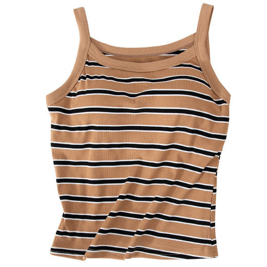 2023新款条纹带胸垫背心女新款时尚夏季小吊带背心无袖内搭 商品图4