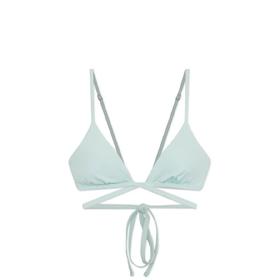 Jonathan Simkhai-Harlen Marble Printed Swimwear Tie Front Bikini Top-Seafoam-乔纳森·希姆凯-女装-海泡蓝