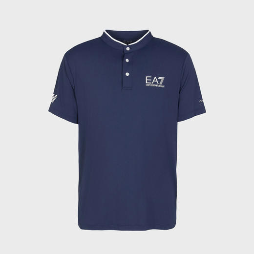 EMPORIO ARMANI EA7 阿玛尼 男士字母徽标印花短袖polo衫 蓝色 8NPT21 PJEMZ 1554 商品图0