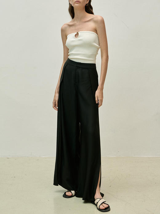 Viktoria Chan | SS23057 Stina flowy trousers [ 高开叉阔腿裤 黑 / 灰 / 卡其 ] 商品图3