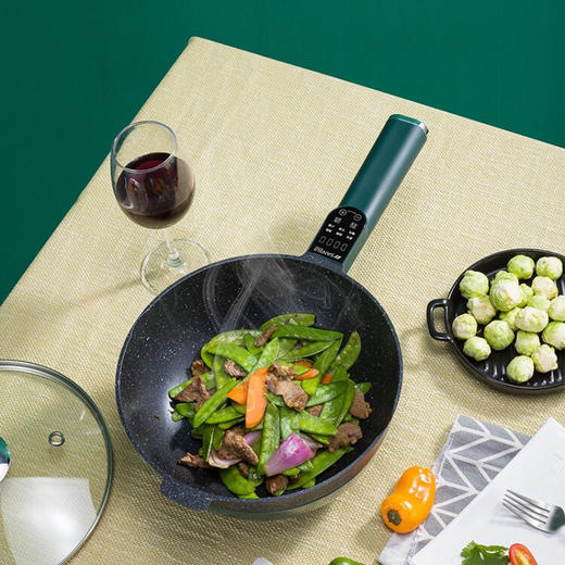 山水（SANSUI） 智能电炒锅 5L大容量【军绿色】 商品图2
