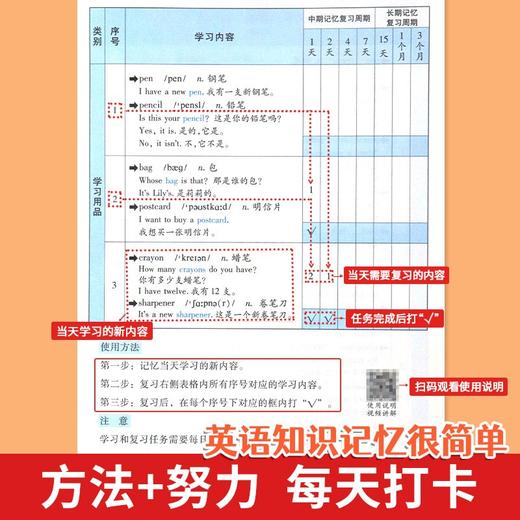 辽宁大学 艾宾浩斯记忆法 初中英语单词2595例背诵打卡计划 商品图4