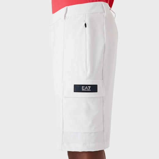 EMPORIO ARMANI EA7 阿玛尼 男士尼龙字母徽标贴花休闲短裤 白色 3RPS01 PNBWZ 1100 商品图2