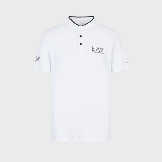EMPORIO ARMANI EA7 阿玛尼 男士字母徽标印花短袖polo衫 白色 8NPT21 PJEMZ 1100 商品图0