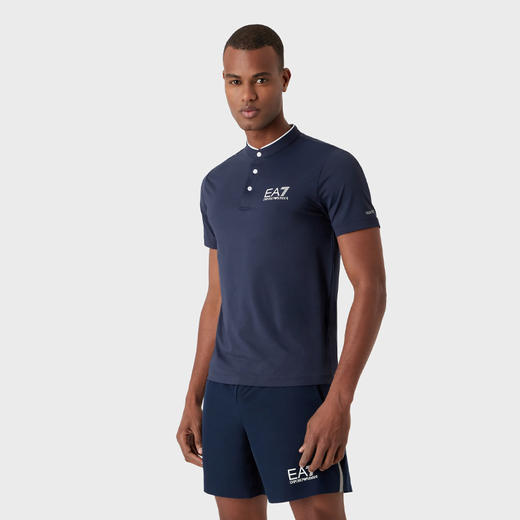 EMPORIO ARMANI EA7 阿玛尼 男士字母徽标印花短袖polo衫 蓝色 8NPT21 PJEMZ 1554 商品图2