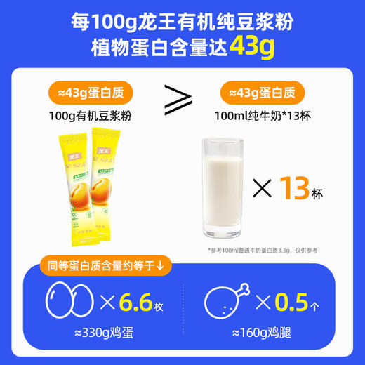 龙王100%有机纯豆浆粉175g 43%高蛋白 营养早餐优选 商品图2