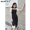 NEELLY纳俪商场同款黑色连衣裙女韩版设计感打褶显瘦A字裙夏季N23044Y04411 商品缩略图0