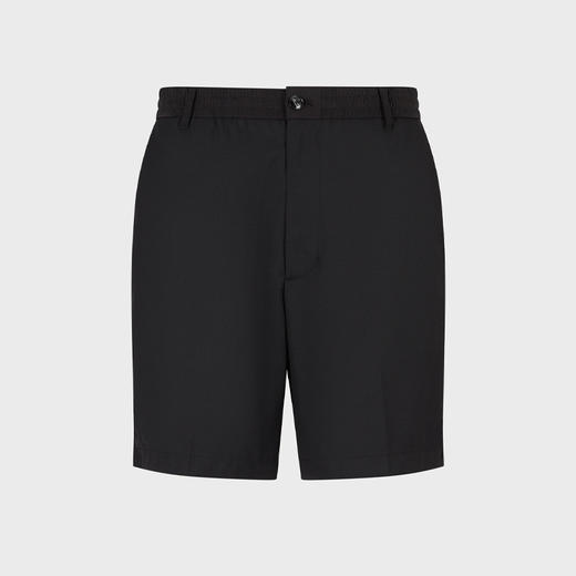 EMPORIO ARMANI 阿玛尼 男士防撕裂羊毛混纺奇诺板休闲短裤 黑色 3R1PC1 1NRBZ 0999 商品图0
