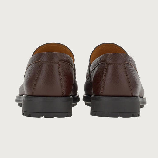 FERRAGAMO 菲拉格慕 男士皮革 GANCIO扣饰 莫卡辛鞋 棕色 757707 商品图2