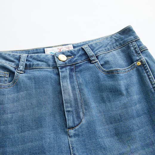 谜底牛仔喇叭裤女2023夏新款复古高腰时尚修身喇叭长裤232MK0687 商品图3