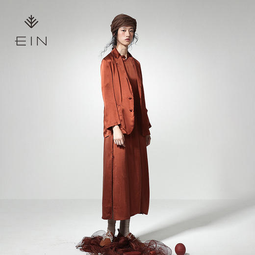 EIN重磅真丝直身禅修长卦连衣裙ED29023 商品图0