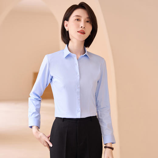 【专柜定制款 竹纤维】罗蒙春夏女装长袖衬衫女士正装商务通勤职业百搭刺绣衬衣女 商品图4