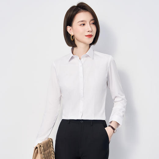 【专柜定制款 竹纤维】罗蒙春夏女装长袖衬衫女士正装商务通勤职业百搭刺绣衬衣女 商品图2