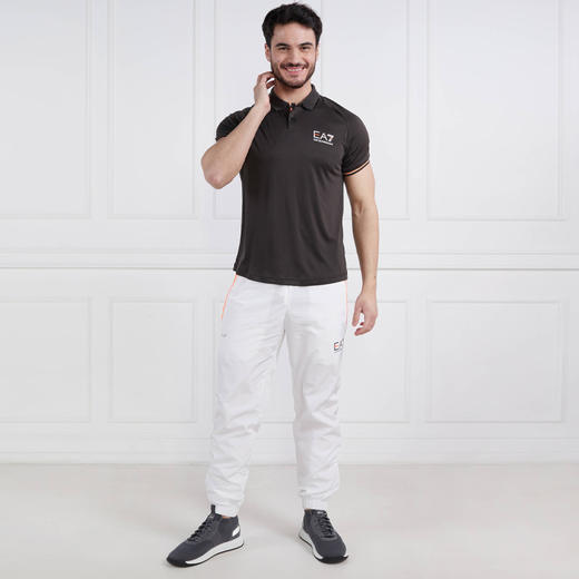 EMPORIO ARMANI EA7 阿玛尼 男士涤纶字母徽标印花短袖polo衫 深棕色 3RPF22 PJPCZ 1997 商品图3