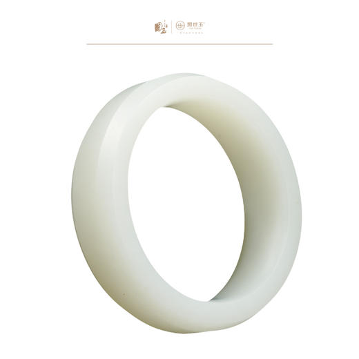 新疆国玉盟世玉和田玉羊脂玉手镯圈口55.5【带证书·顺丰物流】 商品图0