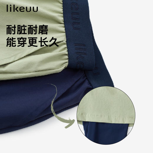 likeuu男童裤子休闲透气假两件短裤打底裤 | 自然亲肤棉感、四面弹力、运动无束缚、时尚百搭 商品图3