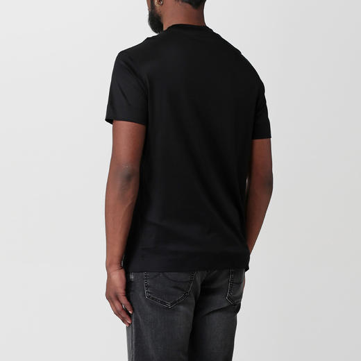 EMPORIO ARMANI 阿玛尼 男士刺绣徽标圆领短袖T恤 黑色 3R1TV4 1JUVZ 0999 商品图2