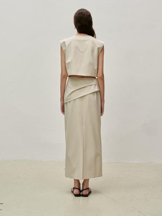 Viktoria Chan | SS23038 Melanie skirt with patch [ 半裙 浅卡其] 商品图5