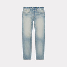 KENZO 高田贤三 男士棉质字母徽标贴片修身休闲牛仔裤 蓝色 FD55 DP101 6A4 DY