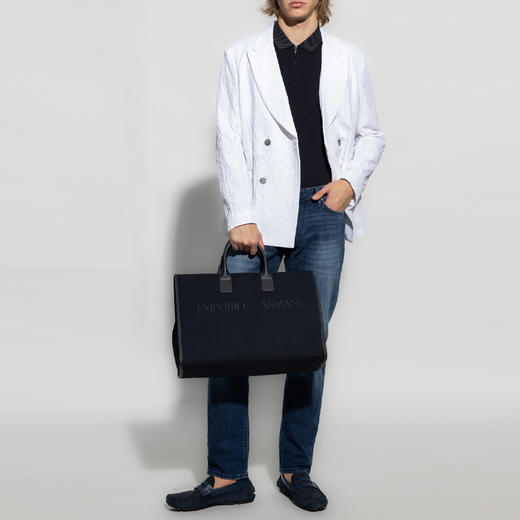 EMPORIO ARMANI 阿玛尼 男士棉质老鹰刺绣徽标短袖polo衫 深蓝色 3R1F75 1JTKZ 0920 商品图3