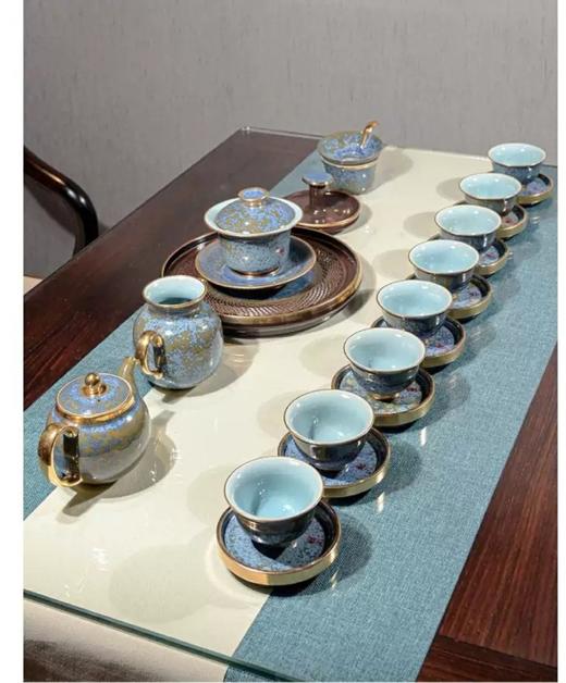 华祥苑茶具 钧临天下 全家福26头精致钧瓷茶具套组 商品图2
