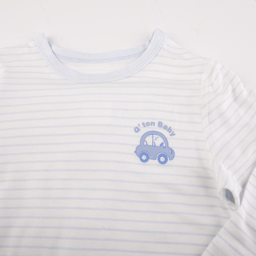 棉果果商场同款春季新品男童条纹兰精莫代尔套头套装140-160尺码两件套内衣家居服睡衣套装M111302423116 商品图1