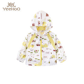 英氏-童衣类（春）G3英梭短帽外套月岩色80CM