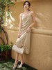【高级荡领吊带裙】氛围感连衣裙仿醋酸缎面香槟色法式女夏法式礼服裙内搭 商品缩略图4
