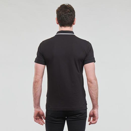 EMPORIO ARMANI EA7 阿玛尼 男士棉质字母徽标印花短袖polo衫 黑色 3RPF17 PJ03Z 1200 商品图2