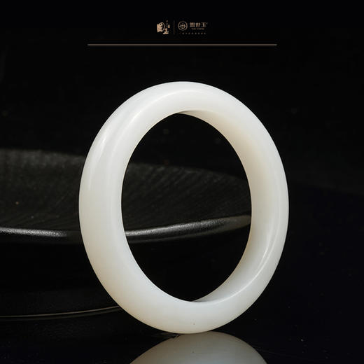 新疆国玉盟世玉和田玉羊脂玉手镯圈口59【带证书·顺丰物流】 商品图1