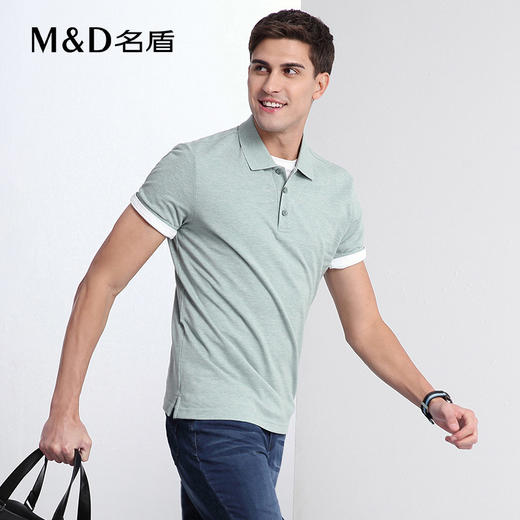 【菁英同款】名盾长绒棉男士短袖Polo衫纯棉夏季商务短袖t恤22591 商品图3
