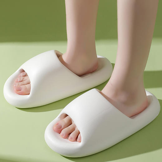 【第二双0元】气垫面包拖鞋男女 羽毛般轻盈静音不压脚 软弹厚底踩屎感 防滑纹理糖果色系 时尚情侣新款 商品图5