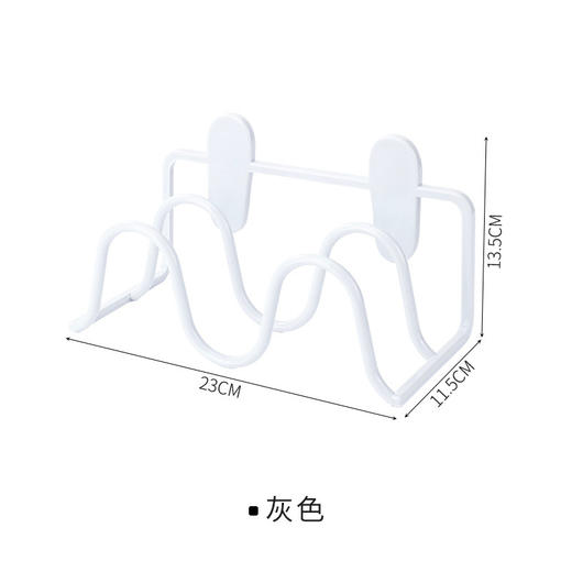 【节省空间 拒绝杂乱】日系简约双层创意粘贴鞋托架置物架 壁挂免打孔厕所墙上沥水收纳神器卫生间置物架 030鞋架浴室拖鞋架子壁挂式鞋子收纳架 商品图7