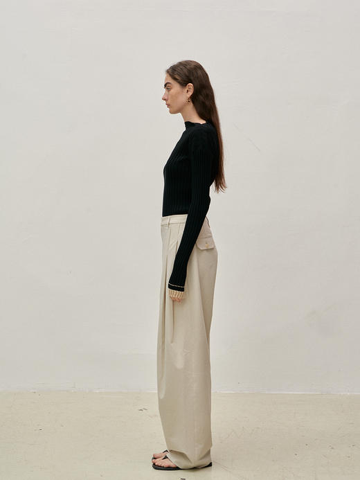 Viktoria Chan | SS23012 Astrid pleated trousers[ 长裤 黑 / 白 / 浅米 ] 商品图5