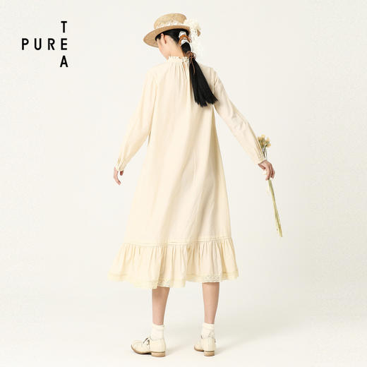 EIN杏色文艺范连衣裙TD22033 商品图2