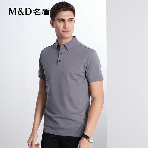 【菁英同款】名盾短袖Polo衫男士夏季薄款华夫格翻领t恤衫22590 商品图3