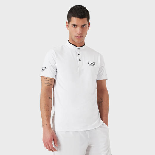 EMPORIO ARMANI EA7 阿玛尼 男士字母徽标印花短袖polo衫 白色 8NPT21 PJEMZ 1100 商品图2