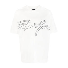 EMPORIO ARMANI 阿玛尼 男士刺绣徽标圆领短袖T恤 白色 3R1TV2 1JUVZ 0101