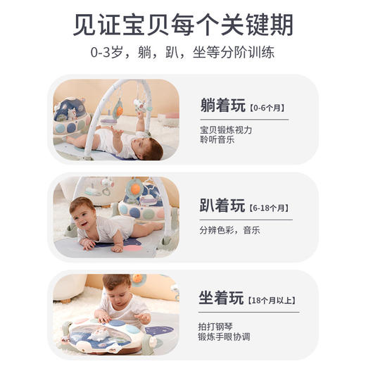 凯驰新生婴儿脚踏钢琴0-1岁宝宝高端豪华太空音乐健身架礼盒 商品图3