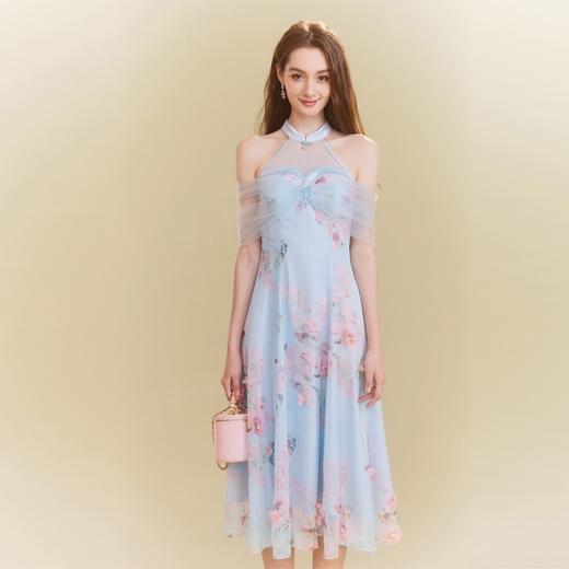 BeQueenStory【仙女下凡】古典温婉轻奢新中式印花连衣裙女2023春季新款 商品图0
