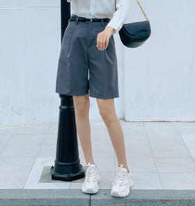 【百图lulu定制】【百慕大短裤】【送腰带】显高 休闲慵懒范儿  西装短裤